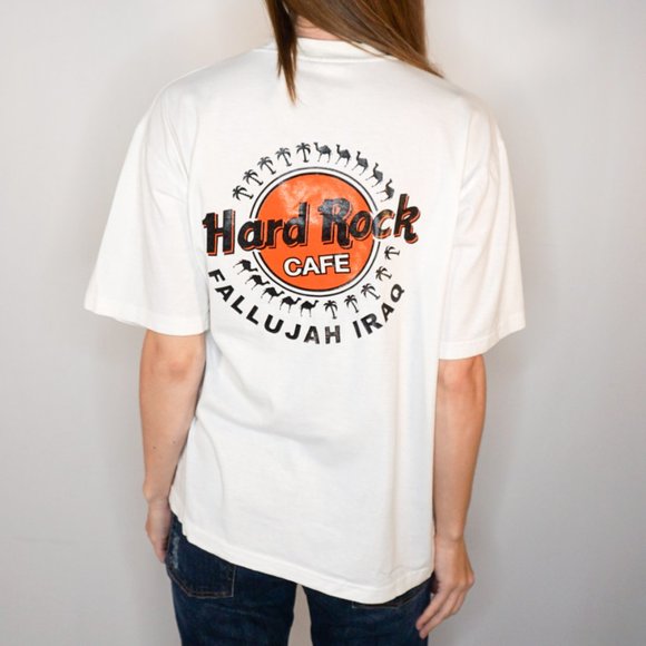 VINTAGE Hard Rock Cafe Fallujah Iraq White Tee - Picture 4 of 8
